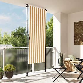 vidaXL Roller Blind Outdoor 120x270 cm Orange and White Fabric & Steel