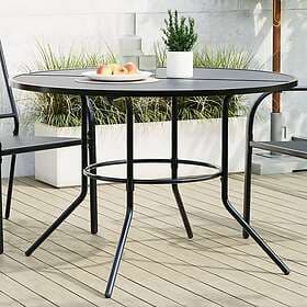 vidaXL Trädgårdsbord rund antracit Ø110x72,5 cm pulverlackerat stål 4009264