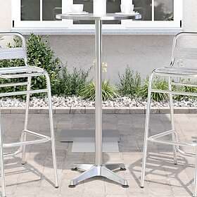 vidaXL Barbord för trädgården höjdjusterbar Ø59,5x70/114,5cm aluminium 4007198