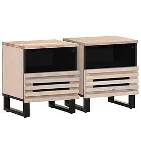 vidaXL Sängbord 2 st 40x33x46 cm massivt blekt mangoträ 377473