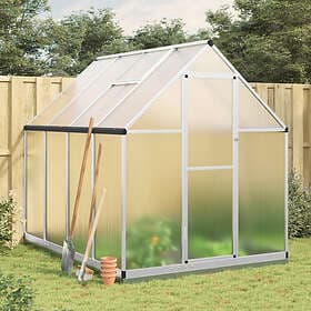 vidaXL Växthus med ram silver 224x169x202 cm aluminium 3266323