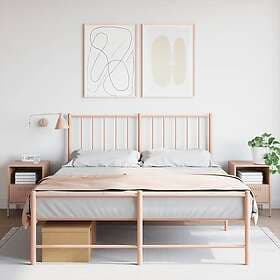 vidaXL Sängskåp 2 st rosa 36x39x50,5 cm kallvalsat stål 843057