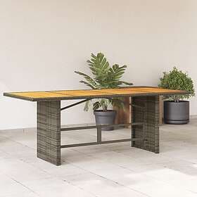vidaXL Garden Table with acacia wood grey 190x80x75 cm polyrattan 365601