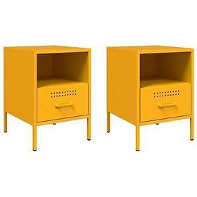 vidaXL Nightstand Mustard Yellow 2 pcs 36x39x50.5cm Cold Rolled Steel 843061