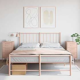 vidaXL Sängskåp 2 st rosa 36x39x68 cm kallvalsat stål 843081