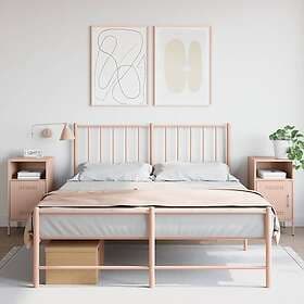 vidaXL Sängskåp 2 st rosa 36x39x68 cm kallvalsat stål 843069