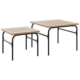 vidaXL Garden Table 2 pcs brown and black steel 4009307