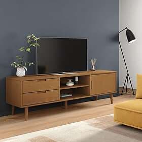 vidaXL Tv-bänk MOLDE brun 158x40x49 cm massiv furu 4013412