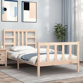 vidaXL Sängram med huvudgavel 100x200 cm massivt trä