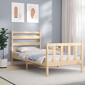 vidaXL Sängram med huvudgavel 100x200 cm massivt trä