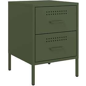 vidaXL Nightstand Olive Green 36x39x50.5cm Steel 842930