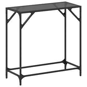 vidaXL Konsolbord med svart glasskiva 80x35x81 cm stål 846019