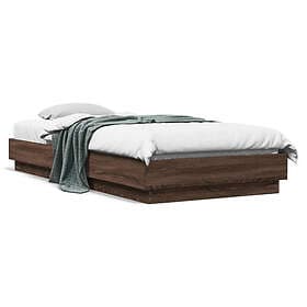 vidaXL Sängram brun ek 100x200 cm konstruerad trä
