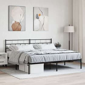 vidaXL Sängram med huvudgavel metall svart 193x203 cm