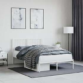 vidaXL Bed Frame with headboard metal white 120x190 cm