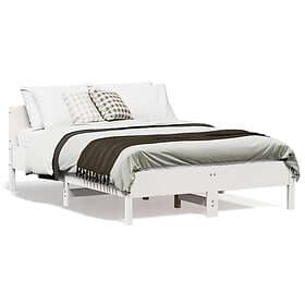 vidaXL Bed Frame with headboard white 120x190 cm solid pine