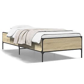 vidaXL Sängram sonoma-ek 100x200 cm konstrueradt trä och metall