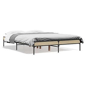 vidaXL Sängram sonoma-ek 135x190 cm konstruerat trä och metall