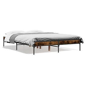 vidaXL Sängram rökfärgad ek 120x200 cm konstruerat trä och metall