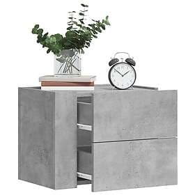 vidaXL Väggmonterat sängbord betonggrå 45x30x35 cm 848331