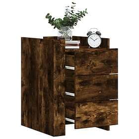 vidaXL Sängbord rökfärgad ek 45x50x65 cm konstruerat trä 848308