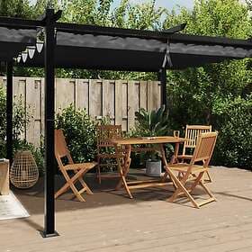 vidaXL Pavilion with retractable roof 3x6m anthracite aluminum