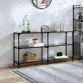 vidaXL Konsolbord med svart glasskiva 158,5x30x81 cm stål 846033