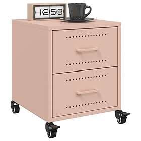 vidaXL Sängbord 2 st rosa 36x39x43,5 cm stål 846629