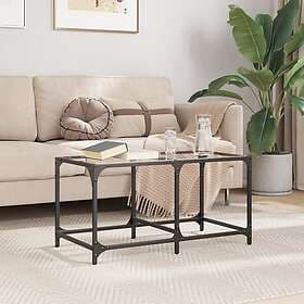 vidaXL Soffbord med transparent glasskiva 78,5x40x40 cm stål 845974