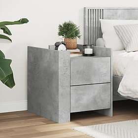 vidaXL Sängbord betonggrå 45x50x50 cm konstruerat trä 848286