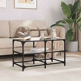 vidaXL Soffbord med svart glasskiva 78,5x40x45 cm stål 846011