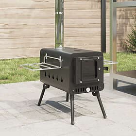 vidaXL Tent Stove with Chimney and Foldable Legs Black Steel 4005748