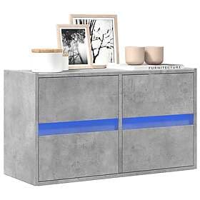 vidaXL Väggmonterad tv-bänk LEDs betonggrå 80x31x45 cm 852288