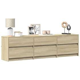 vidaXL Tv-bänk med LEDs sonoma-ek 180x34x50 cm konstruerat trä 3307928