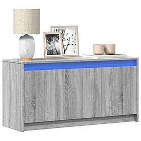 vidaXL Tv-bänk med LEDs grå sonoma 100x34x50 cm konstruerat trä 852213
