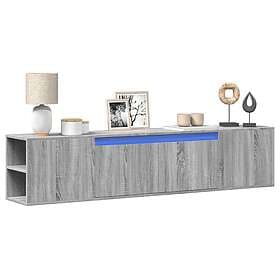 vidaXL Väggmonterad tv-bänk LEDs grå sonoma 180x31x39,5 cm 3307959