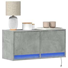 vidaXL Väggmonterad tv-bänk LED betonggrå 80x31x35 cm 852358
