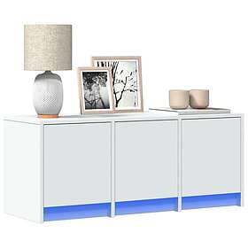 vidaXL Tv-bänk med LEDs vit 97x34x40 cm konstruerat trä 852236
