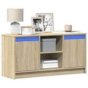 vidaXL Tv-bänk med LEDs sonoma-ek 100x34x50 cm konstruerat trä 852189