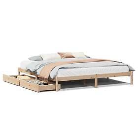 vidaXL Sängram utan madrass 200x200 cm massiv furu