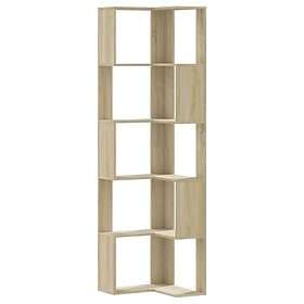 vidaXL Bokhylla hörn 5 hyllplan sonoma-ek 50x50x179 cm konstruerat trä