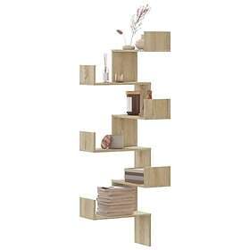 vidaXL Corner Shelf Sonoma Oak 45x45x147 cm Engineered Wood 330257