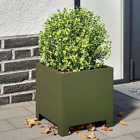 vidaXL Plant Pot 2-pack Olive Green 30x30x30 cm Steel