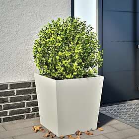 vidaXL Garden Pot white 50x50x50 cm steel