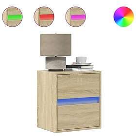 vidaXL Wall-mounted Nightstand Sonoma Oak with LED Lights 819658