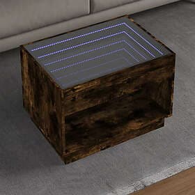 vidaXL Soffbord med Infinity LEDs rökfärgad ek 70x50x50 cm