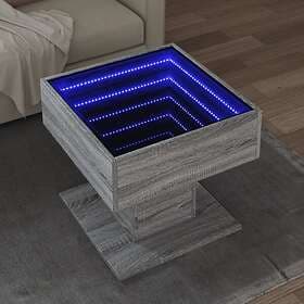 vidaXL Soffbord med LEDs grå sonoma 50x50x45 cm konstruerat trä