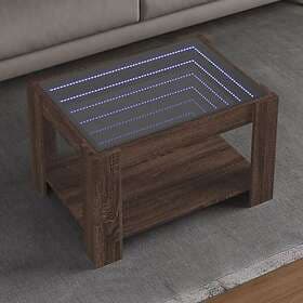 vidaXL Soffbord med LEDs brun ek 73x53x45 cm konstruerat trä