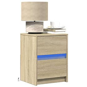 vidaXL Sängbord med LED-lampor sonoma-ek konstruerat trä