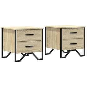 vidaXL Sängbord 2 st sonoma-ek 40x41x40 cm konstruerat trä